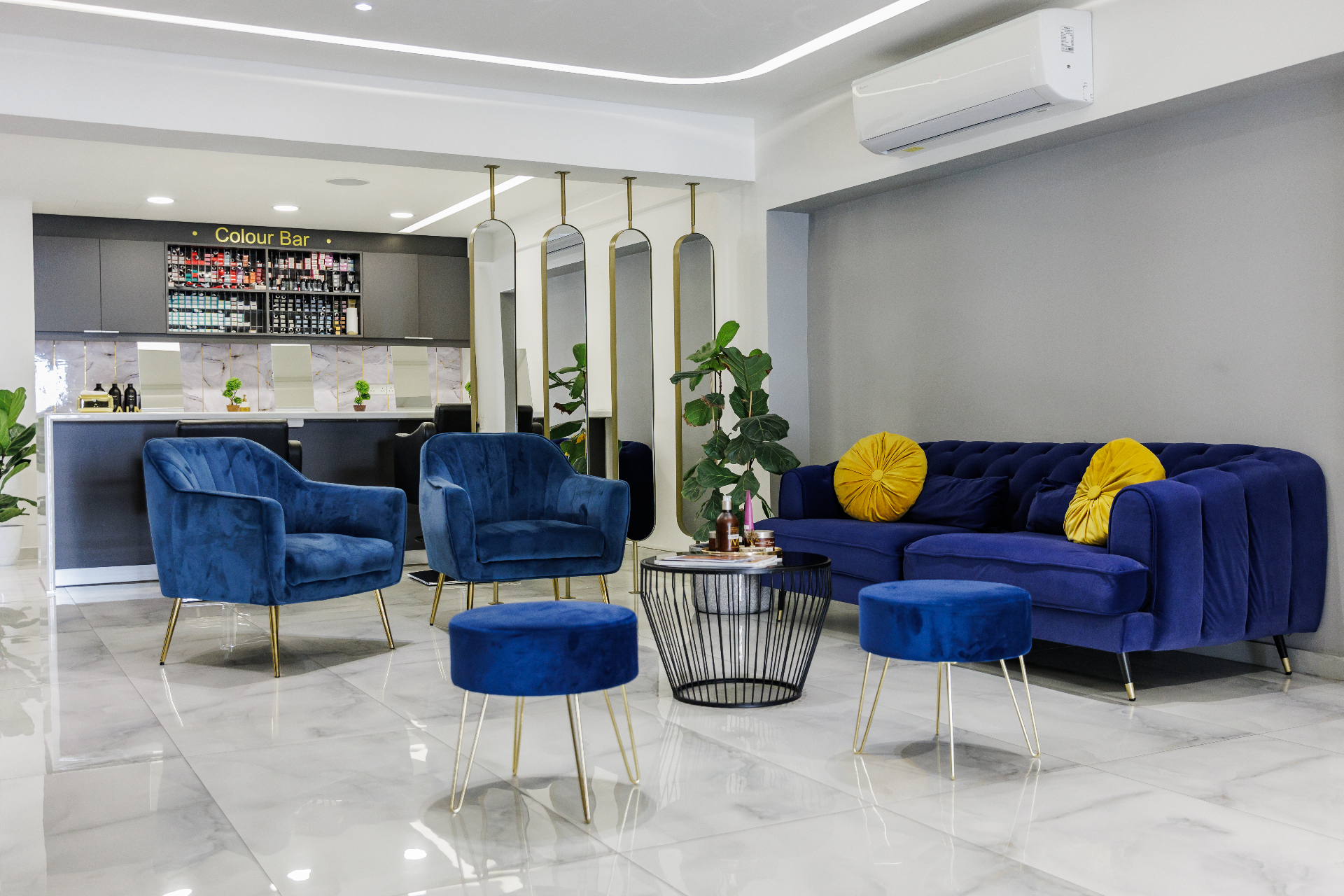 Color Bar lounge and reception at Giannis Karaolis Exclusive Hairsalon, Paphos