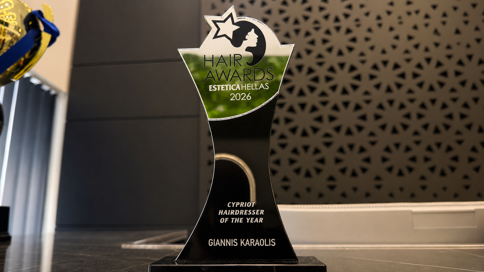 Hair Awards Estetica Hellas 2026 SILVER trophy for Cypriot Hairdresser of the Year, Giannis Karaolis